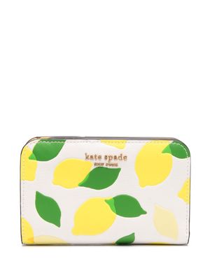Kate Spade bi-fold lemon-print wallet - White