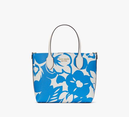 Kate Spade Bleecker Tropical Foliage Medium Crossbody Tote, Riverside Blue