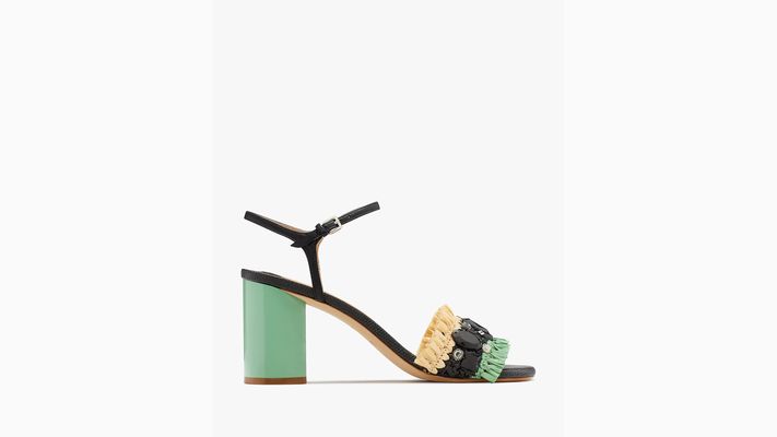 Kate Spade Bora Bora Sandals, Black/ Natural/ Mint