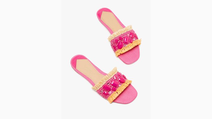 Kate Spade Bora Bora Slide Sandals, Rose Jam/ Natural/ Satsuma