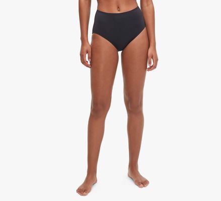 Kate Spade Cabana High-Waist Bikini Bottom, Black