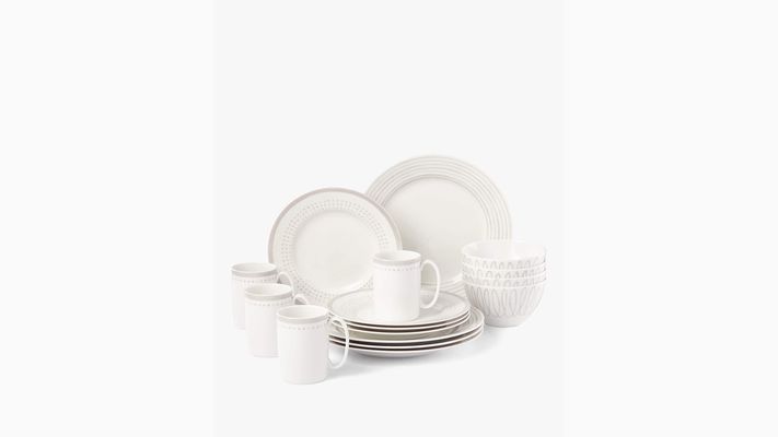 Kate Spade Charlotte Street East 16-Piece Assorted Dinnerware Set, White