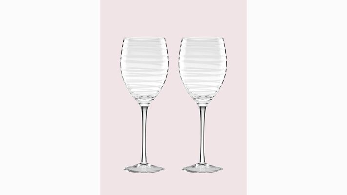 Kate Spade Charlotte Street White Wine Glass Pair, Clear