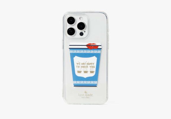 Kate Spade Coffee Break Iphone 15 Pro Max Case, Clear