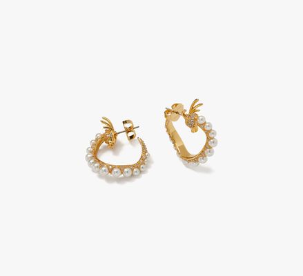 Kate Spade Dazzling Dragon Hoops, Clear/Gold