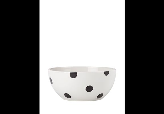 Kate Spade Deco Dot 8 Inch Serving Bowl, Blk/Wht