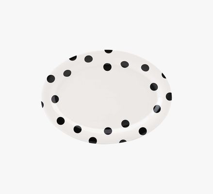 Kate Spade Deco Dot Hors D'oeuvre Tray, Blk/Wht