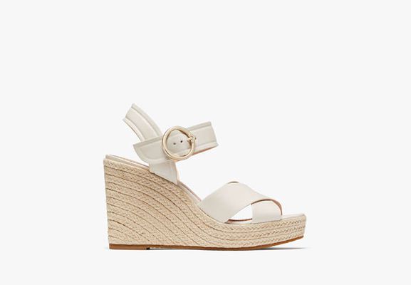 Kate Spade Della Wedge Heeled Sandals, Parchment
