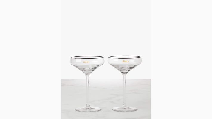 Kate Spade Dirty & Neat Martini Glass Set, Clear