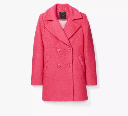 Kate Spade Double Breasted Wool Jacket, Pom Pink