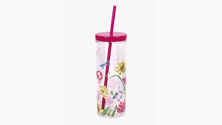 Kate Spade Dragonfly Tulips Acrylic Tumbler With Straw