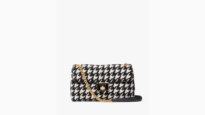 Kate Spade Evelyn Houndstooth Medium Convertible Shoulder Bag, Black