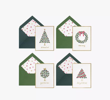 Kate Spade Evergreen Confetti Dot Assorted Holiday Card Set