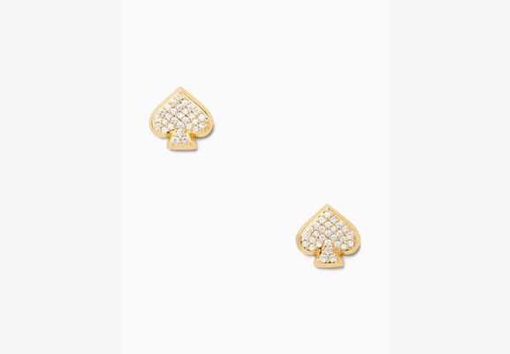 Kate Spade Everyday Spade Pave Studs, Clear/gold