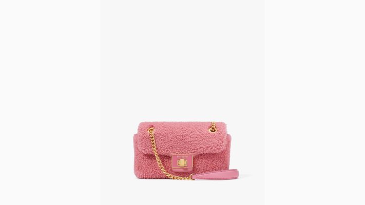 Kate Spade Eveyn Shearling Small Shoulder Crossbody, Light Feather Pink