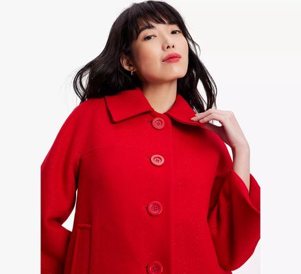 Kate Spade Faux Fur Collar Wool Coat, Engine Red