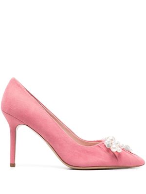 Kate Spade faux pearl-embellished 85mm pumps - Pink