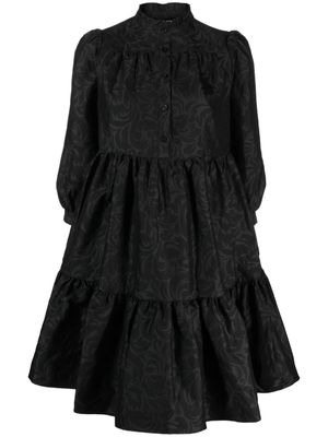 Kate Spade Flourish Swirl panelled minidress - Black