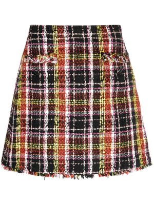 Kate Spade frayed-hem tweed skirt - Black