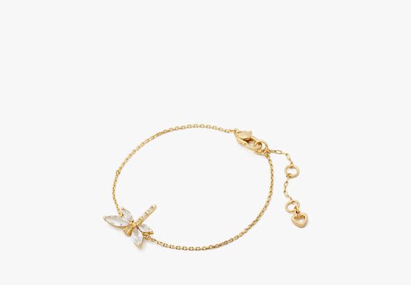 Kate Spade Greenhouse Dragonfly Bracelet, Clear/gold
