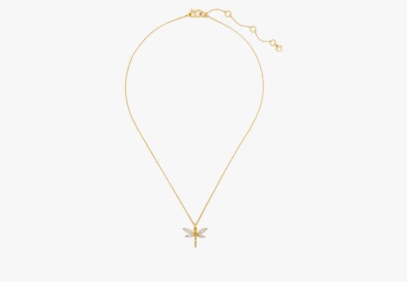 Kate Spade Greenhouse Dragonfly Mini Pendant, Clear/gold
