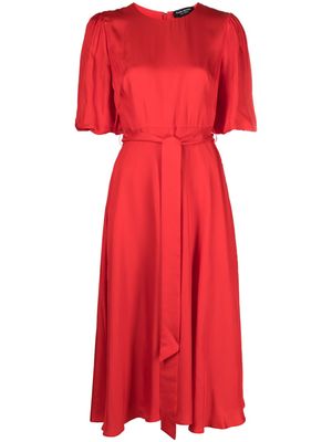 Kate Spade half-length sleeves belted-waist dress - Red