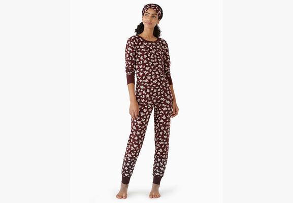 Kate Spade Henley Holiday Pajama Set, Chai Red