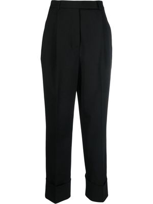 Kate Spade high-waisted turn-up trousers - Black