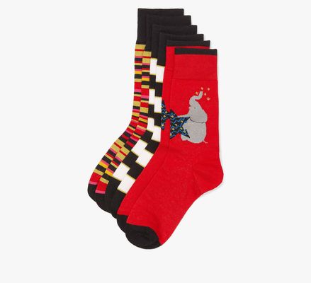 Kate Spade Holiday 3 Pack Boxed Crew Socks, Red