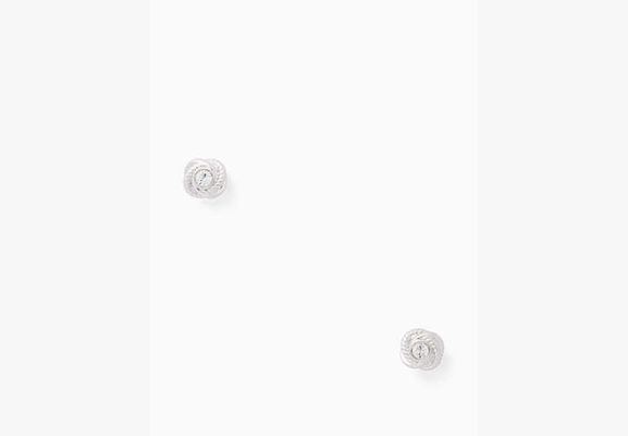 Kate Spade Infinity And Beyond Knot Studs, Clear/silver