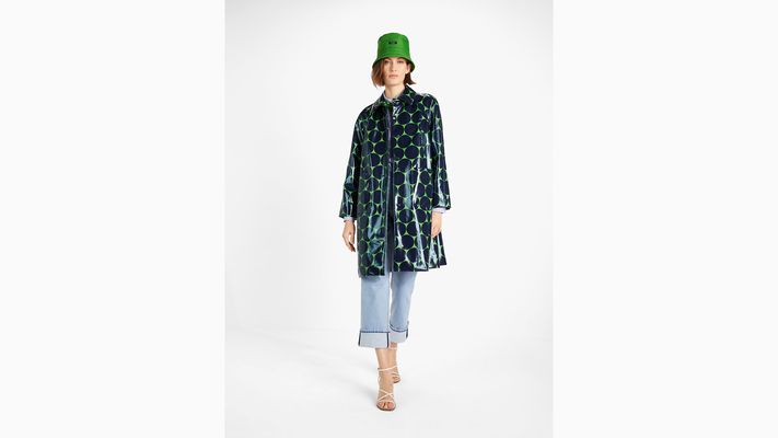 Kate Spade Joy Dot Raincoat, Blazer Blue/Ks Green