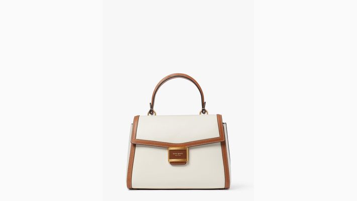 Kate Spade Katy Colorblocked Medium Top-Handle Bag, Halo White