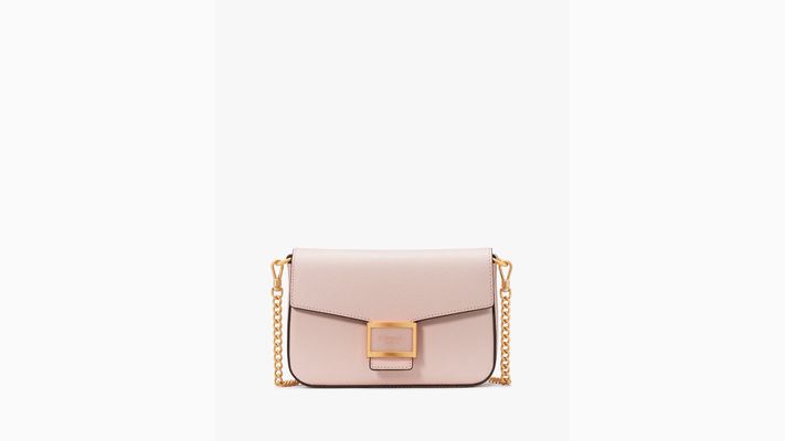 Kate Spade Katy Textured Leather Flap Chain Crossbody, Antique Pink