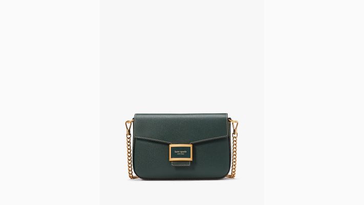 Kate Spade Katy Textured Leather Flap Chain Crossbody, Rock Garden