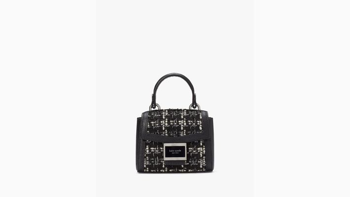 Kate Spade Katy Tweed Micro Crossbody, Black