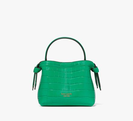 Kate Spade Knott Croc-Embossed Mini Crossbody Tote, Leafy Green