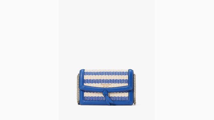 Kate Spade Knott Striped Flap Crossbody, Classic Blue