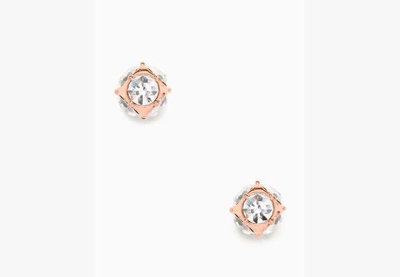 Kate Spade Lady Marmalade Studs, Clear/Rose Gold