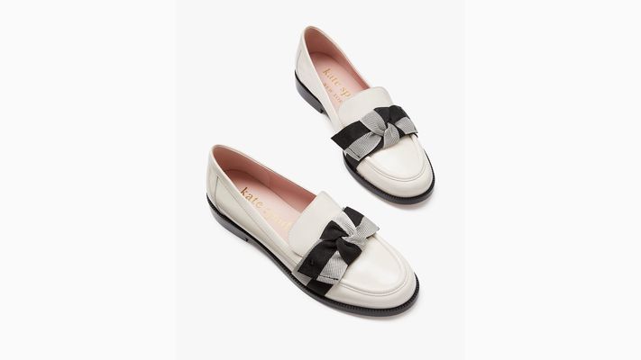 Kate Spade Leandra Loafers, Cream/ Black