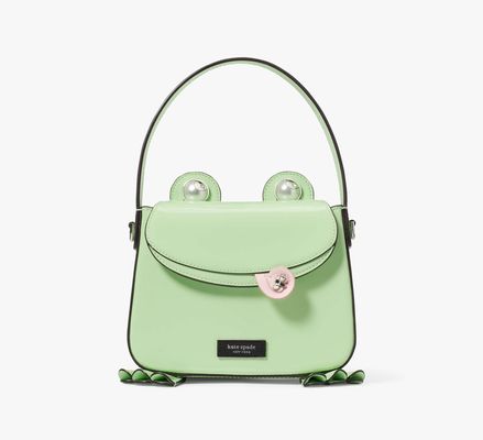 Kate Spade Lily Patent Leather 3D Frog Hobo Bag, Serene Green