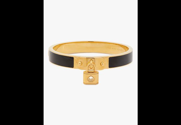 Kate Spade Lock And Spade Charm Bangle, Black/Gold