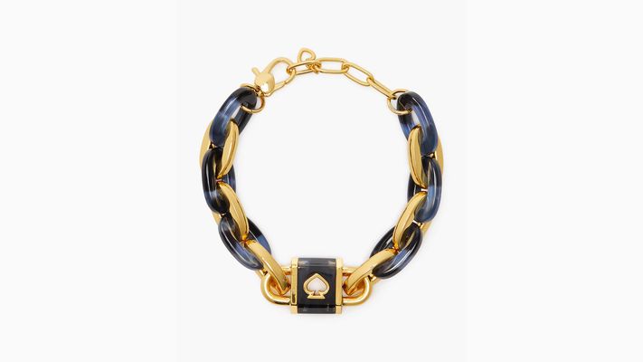 Kate Spade Lock And Spade Link Bracelet, Navy