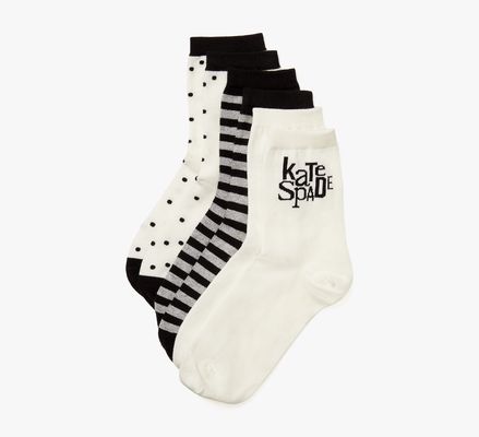 Kate Spade Logo 3 Pack Shortie Crew Socks