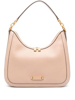 Kate Spade logo-plaque leather tote bag - Neutrals