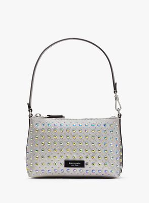 Kate Spade Lulu Crystal Embellished East West Pochette, Platinum Grey