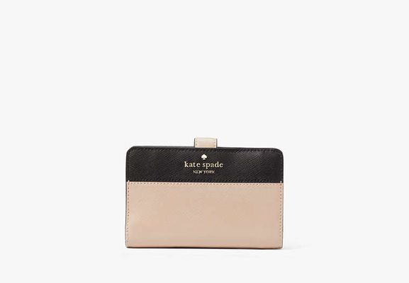 Kate Spade Madison Medium Compact Bifold Wallet, Toasted Hazelnut Multi