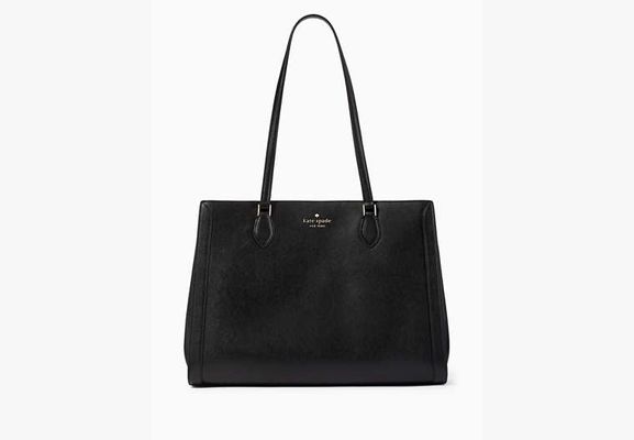 Kate Spade Madison Saffiano East West Leather Laptop Tote, Black