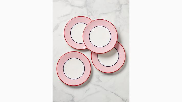 Kate Spade Make It Pop 4-Piece Accent Plate Set, Pink