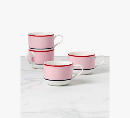 Kate Spade Make It Pop 4-Piece Mug Set, Pink