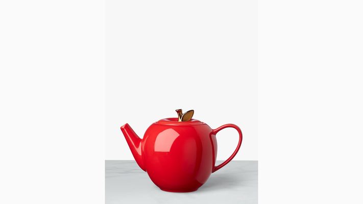 Kate Spade Make It Pop Apple Teapot, Red